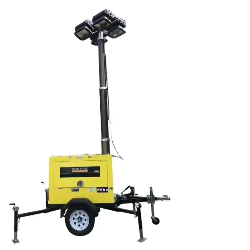 Pneumatic Mast Mobile Lighting Tower Pneumatic Mast Mobile Trailer Light Tower Diesel Generator Set