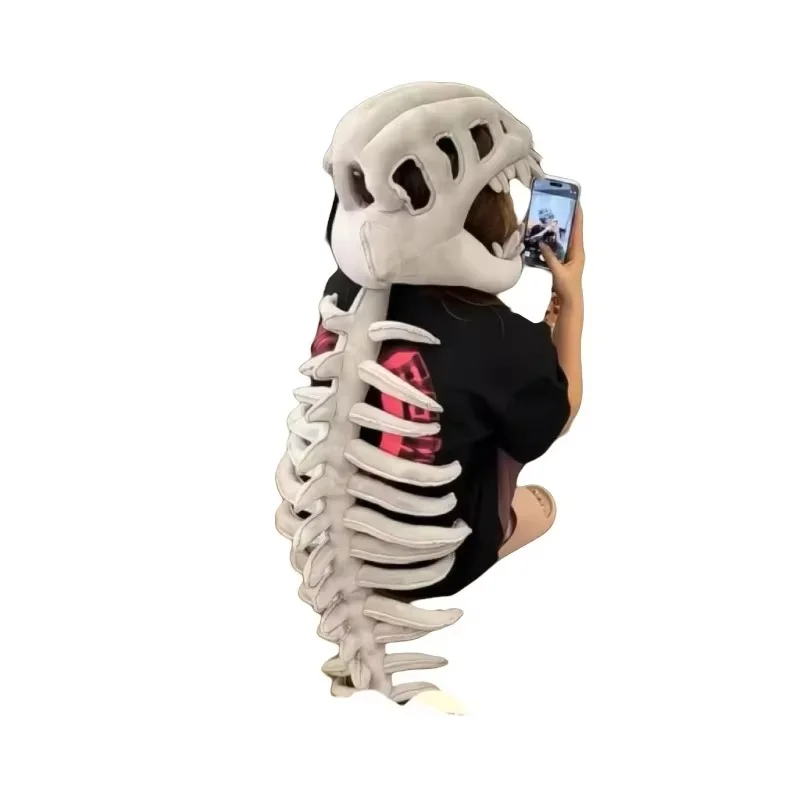 زي تنكري مضحك على شكل هيكل عظمي على شكل ديناصور مع تصميم هيكل خارجي هدية مثالية لعيد الميلاد لجميع الأعمار ملابس الحفلات