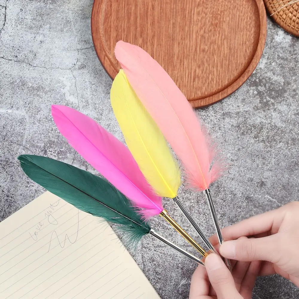 

1Pc School Office Supplies Smooth Novelty Stationery Signature Ballpoint Pens Writing Tool Feather Pen