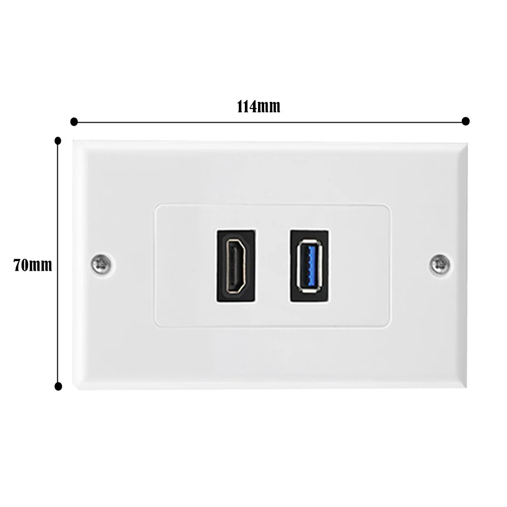 HDMI-compatible and USB 3.0 Sing GANG Wall Plate USB 3.0 + HDMI Outlet Mount Socket Face Plate Cover Component Composite
