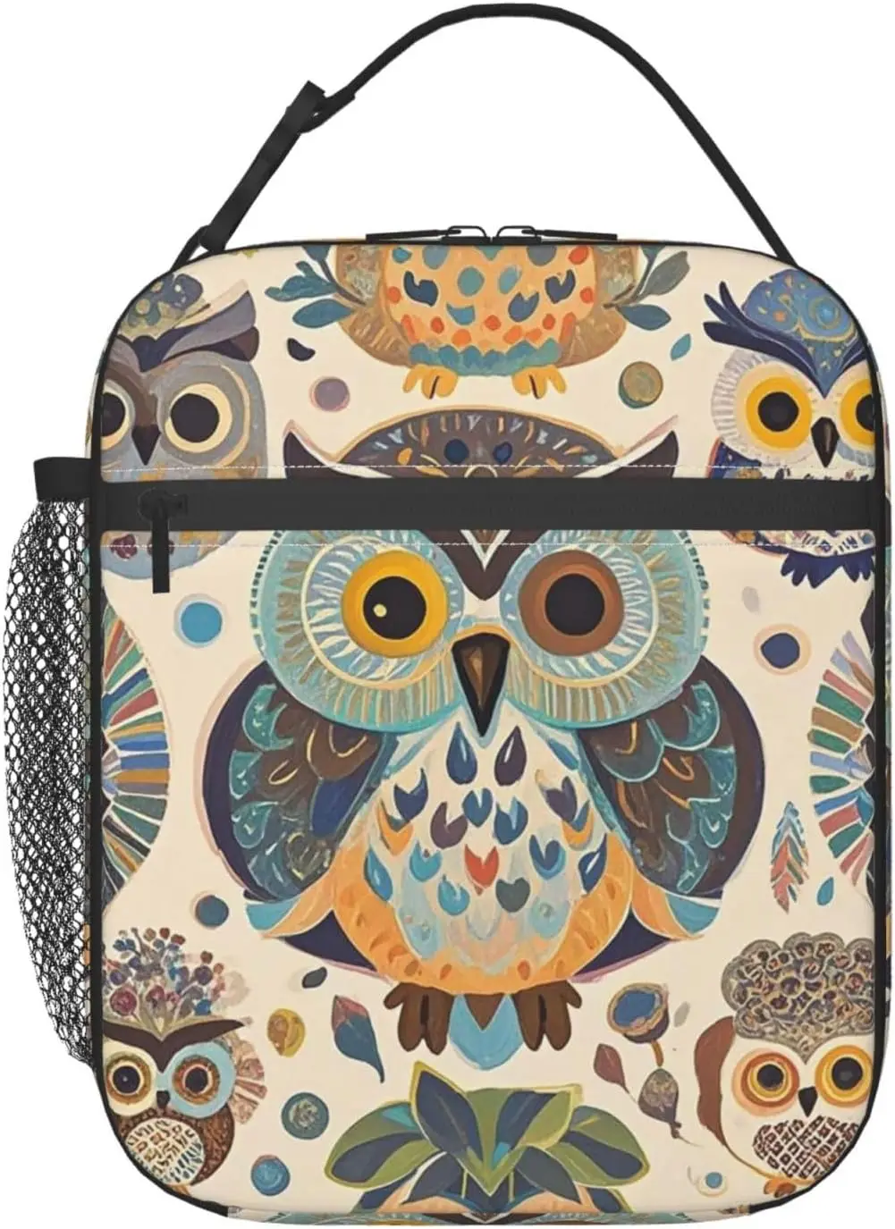 

Insulated Lunch Bag for Women Men Portable Reusable Lunch Box Color owl pattern Lunch Tote Bag for Work Picnic Travel