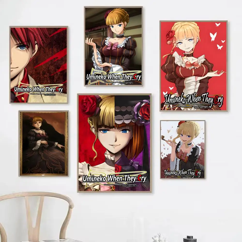 Game U-Umineko When They Cry Poster Modern And Elegant Wall Stickers For Home Decor Living Room Dormitory Wall Art