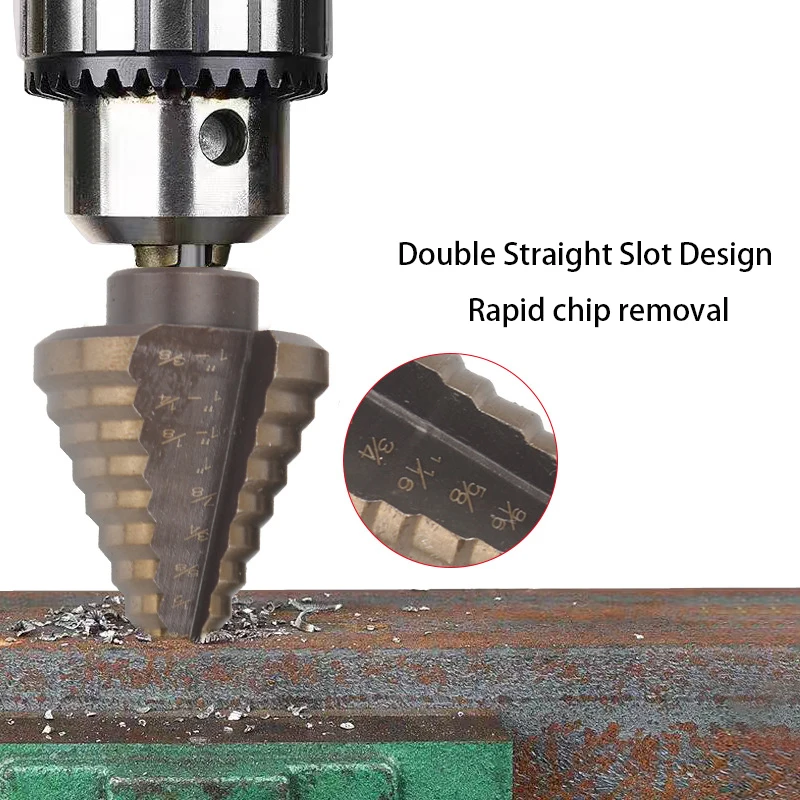 5pcs Step Drill Bit Set Hss Cobalt Multiple Hole 50 Sizes Cobalt Titanium Conical Carbide Drill Perforator Hole Cutter Tool
