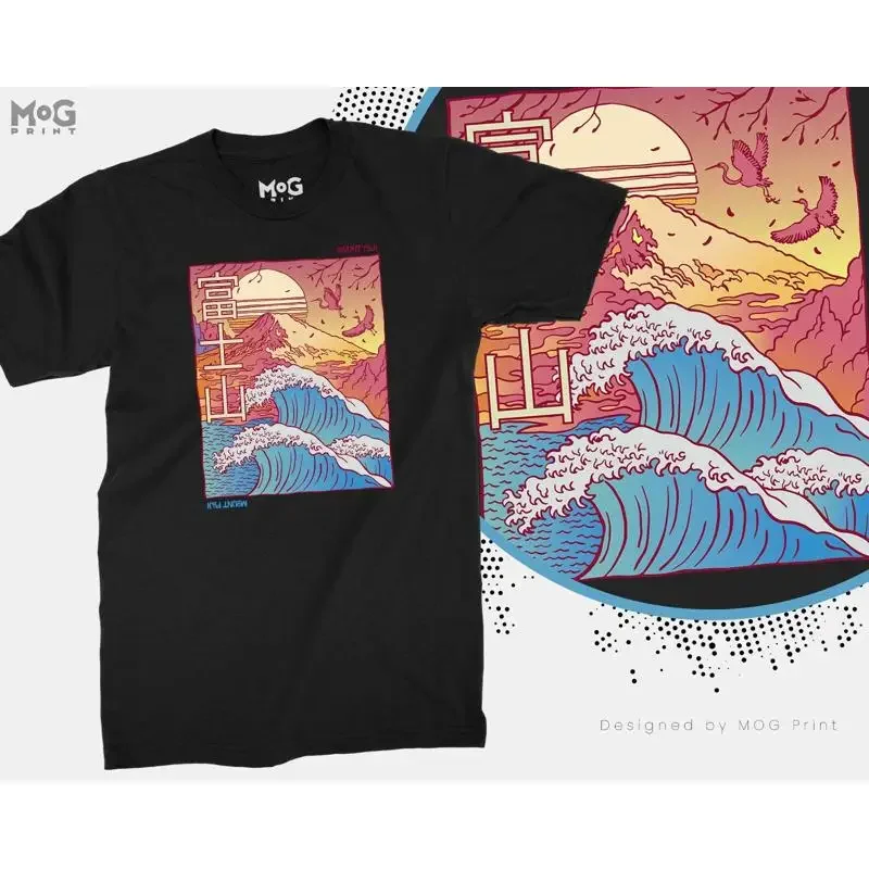 Mount Fuji Great Kanagawa Wave Japan Painting T-shirt Japanese Art - Unisex Tee
