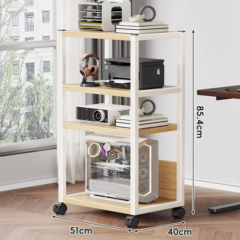 AOLIVIYA Kitchen Household Storage Rack Floor Multi-Layer Trolley Shelf For Printer Computer Host Office File Cabinet Stand Unit