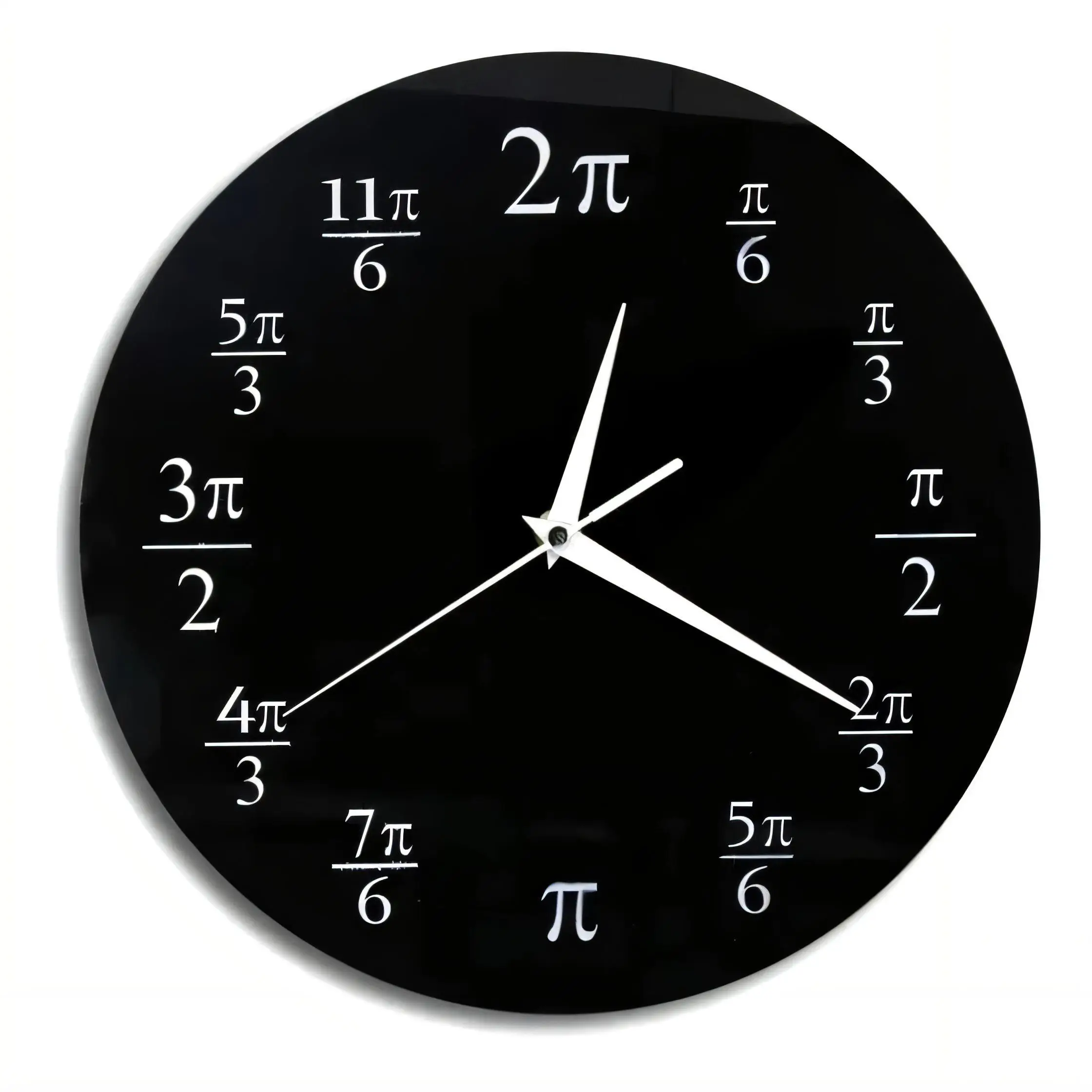 Math Pi Radian Wall Clock  Silent Non Ticking Battery Operated Educational Decor for Classroom Office