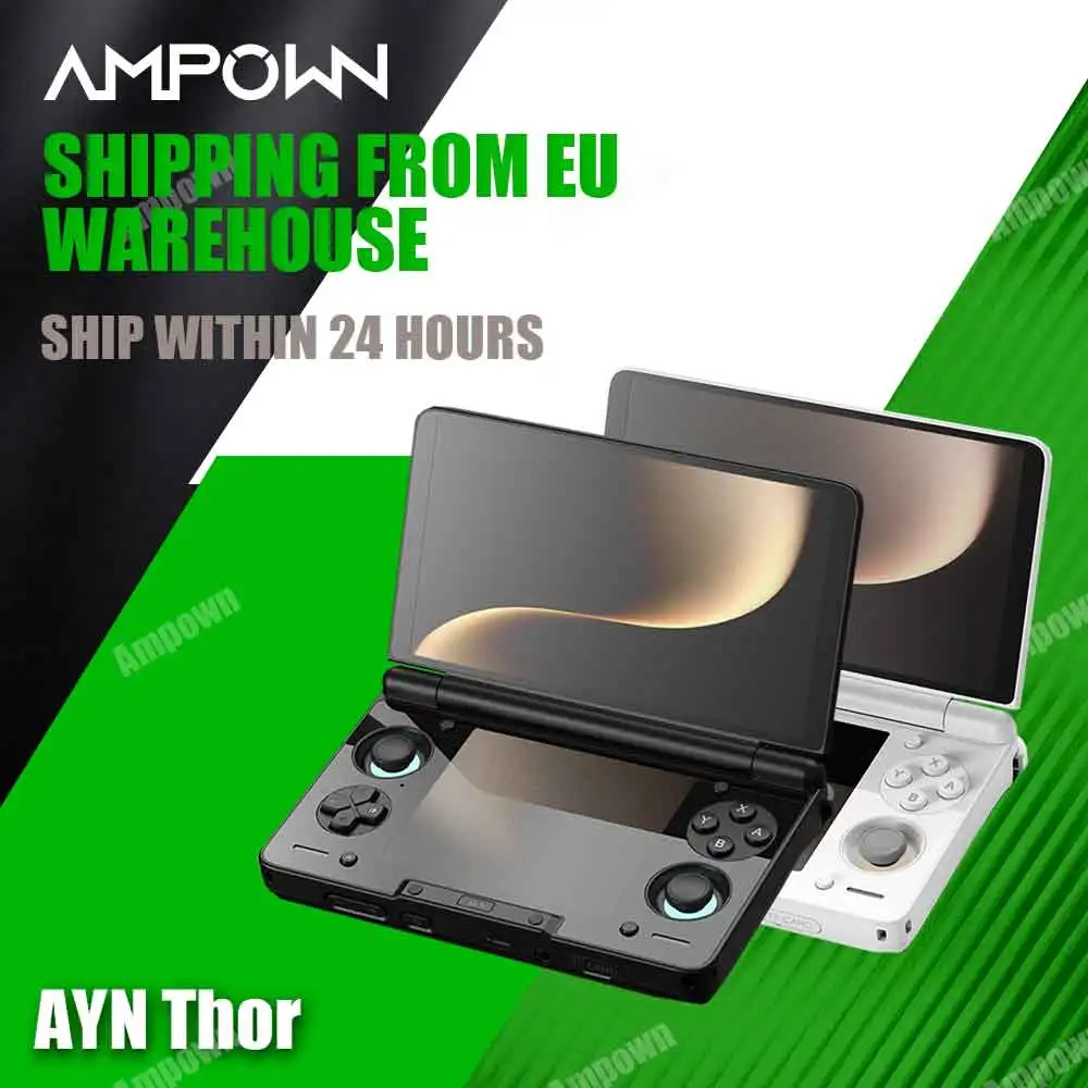 Console de jeu portable AYN Thor Clamshell 6'' 120Hz AMOLED Snapdragon 8 Gen 2 Sortie DP 4K Batterie 6000mAh Console de jeu rétro Hall Stick