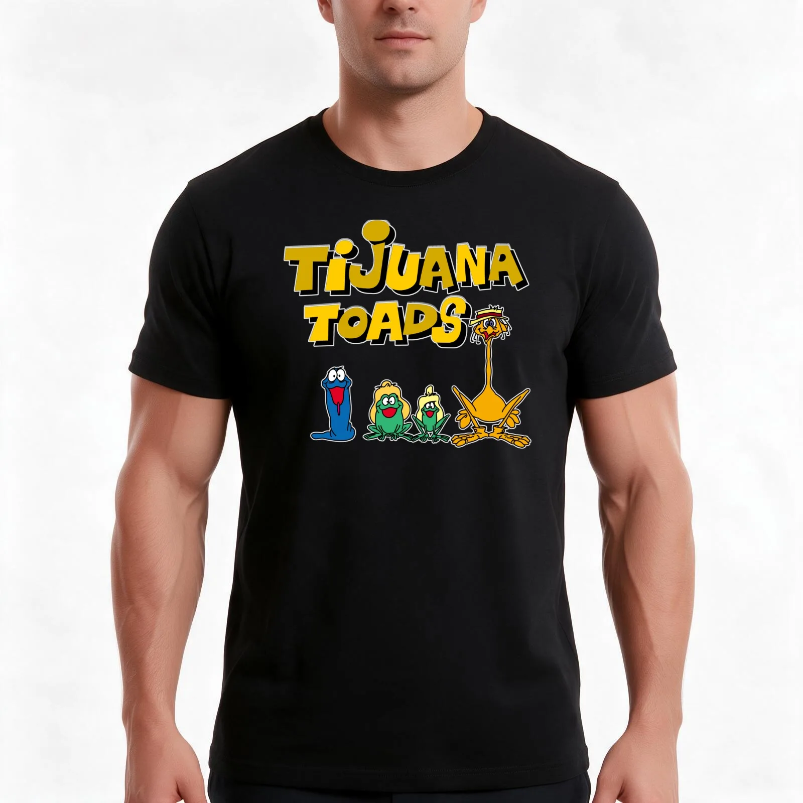 tijuana toads and friends T-Shirt, Summer Casual Cotton Tee, Oversized Streetwear Tops, Vintage Graphic Print, Unisex Men Women