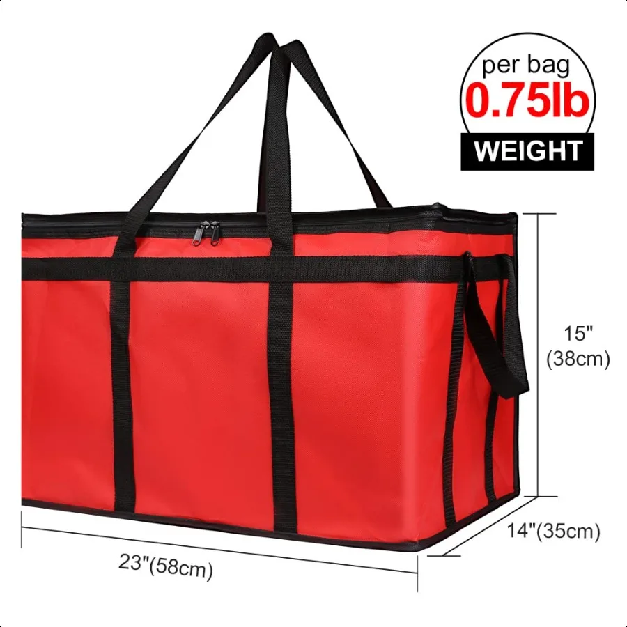 حقيبة توصيل الطعام المعزولة XXXLarge Red