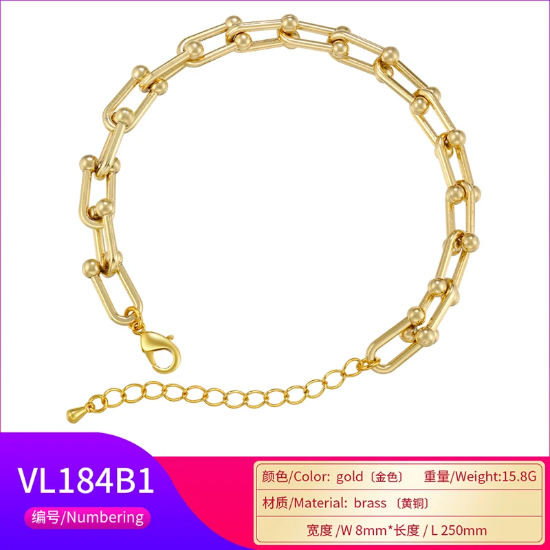 ZHUKOU color oro rettangolo geometrico bracciale donna braccialetto regolabile creativo gioielli di moda all\'ingrosso VL184