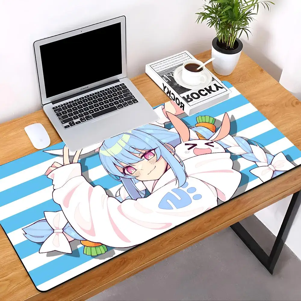 pekora  MINISO Mouse Pad E-sports players Desk Mat With Pad Gaming Accessories Prime Gaming Keyboard Pad XXL 90x40cm