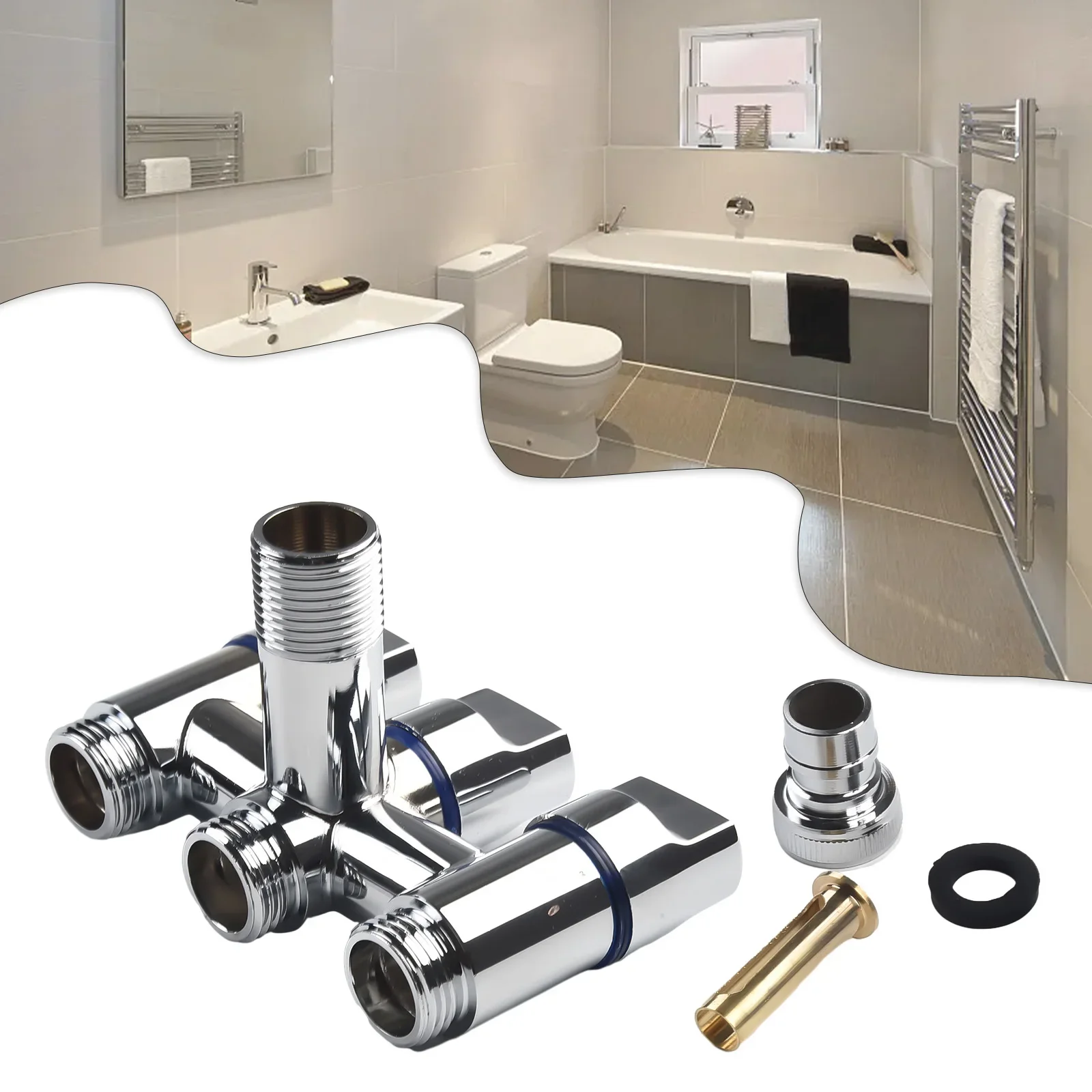 

1pc 3-way Control Angle Valve 1pc 3-way Control Angle Valve G1/2 Stainless Steel Valve For Kitchen Bathroom Balcony