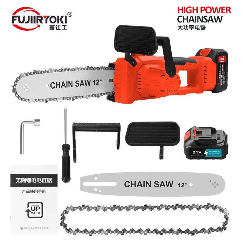 

Brushless 12-inch lithium electric saw rechargeable household small handheld lithium battery large capacity electric logging saw