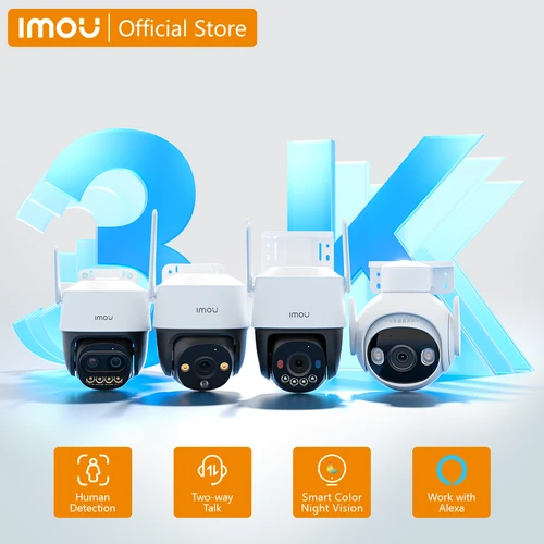 IMOU Crucero 3K 5MP Exterior 360 °   Cámara PTZ Wi-Fi AI Detección de vehículos humanos Cámara IP66 Audio bidireccional Visión nocturna colorida