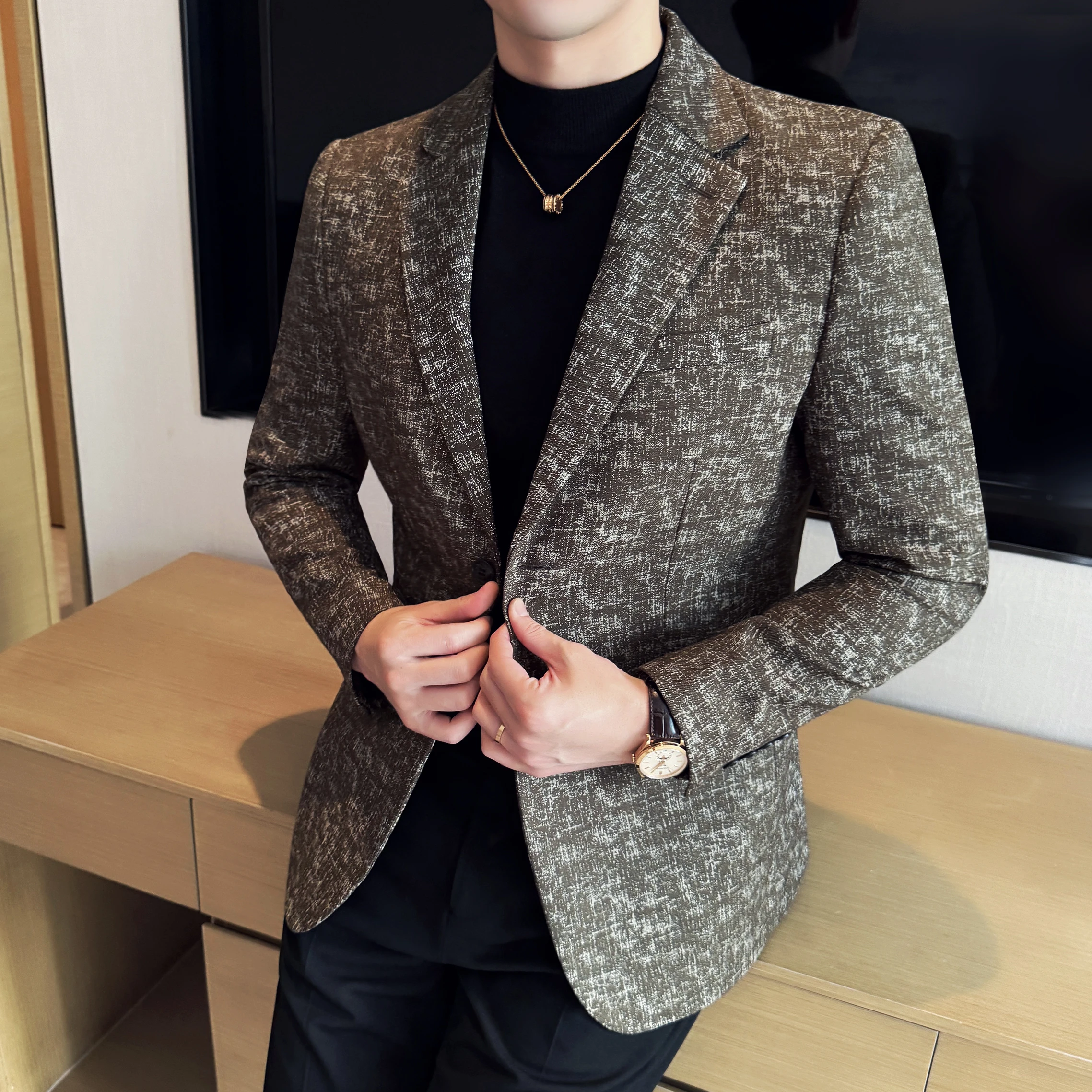 

Plus Size 5XL-M Blazer Jackets Men Clothing 2025 High Quality Business Formal Wear Men's Blazers Slim Fit Single Breasted Suits