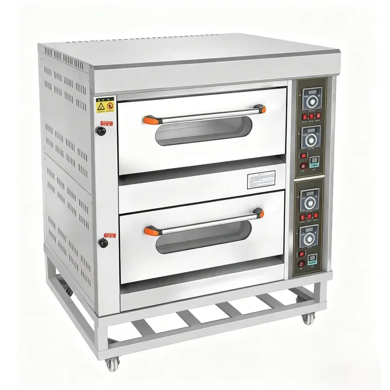 2 Layer 4 Tray Gas Commercial Bread Oven with Digital Temperature Controller for Pizza and Baking