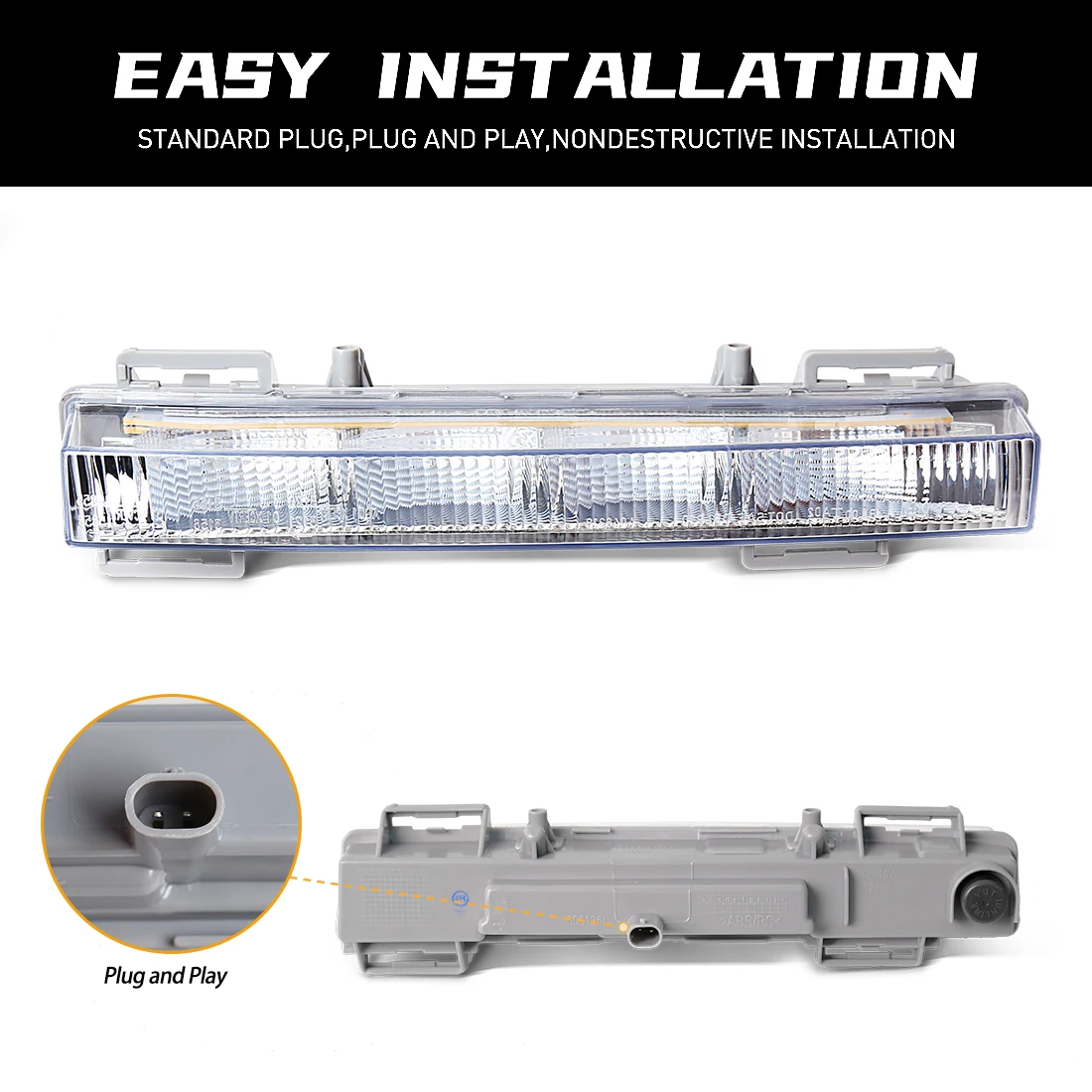 2pcs Daytime Running Light For Mercedes Benz W166 ML350 ML400 X204 GLK350 DRL Headlight Driving Fog Lamp 2049065401 2049065501 view 4