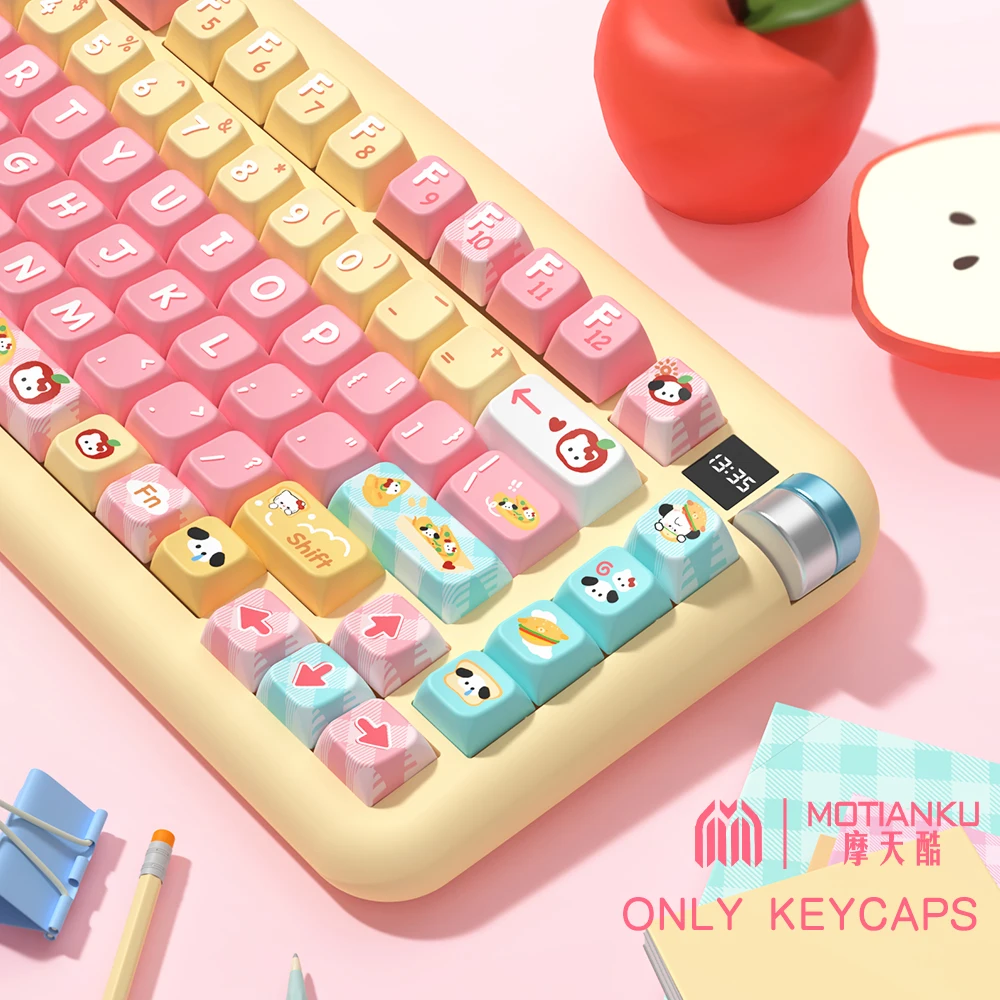 Imagem -06 - Keycaps Originais do Tema para Teclado Mecânico Anime Keycap Perfil Mda Bonito Keycap Pbt com Layout Iso e 7u Space Bar Personalizado