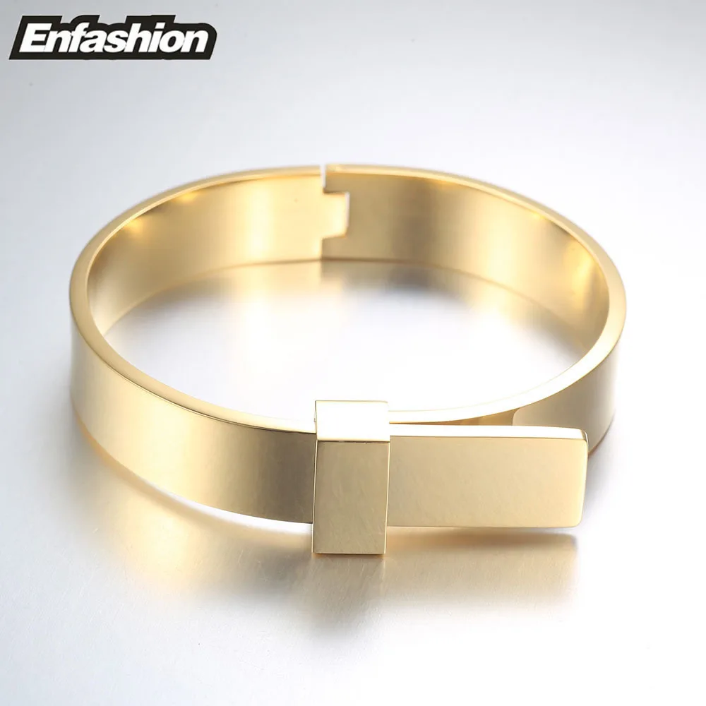 Enfashion Wide Knot Bracelet manchette Noeud Armband Rose Gold color Bangles Bracelets For Women Cuff Bracelets pulseiras