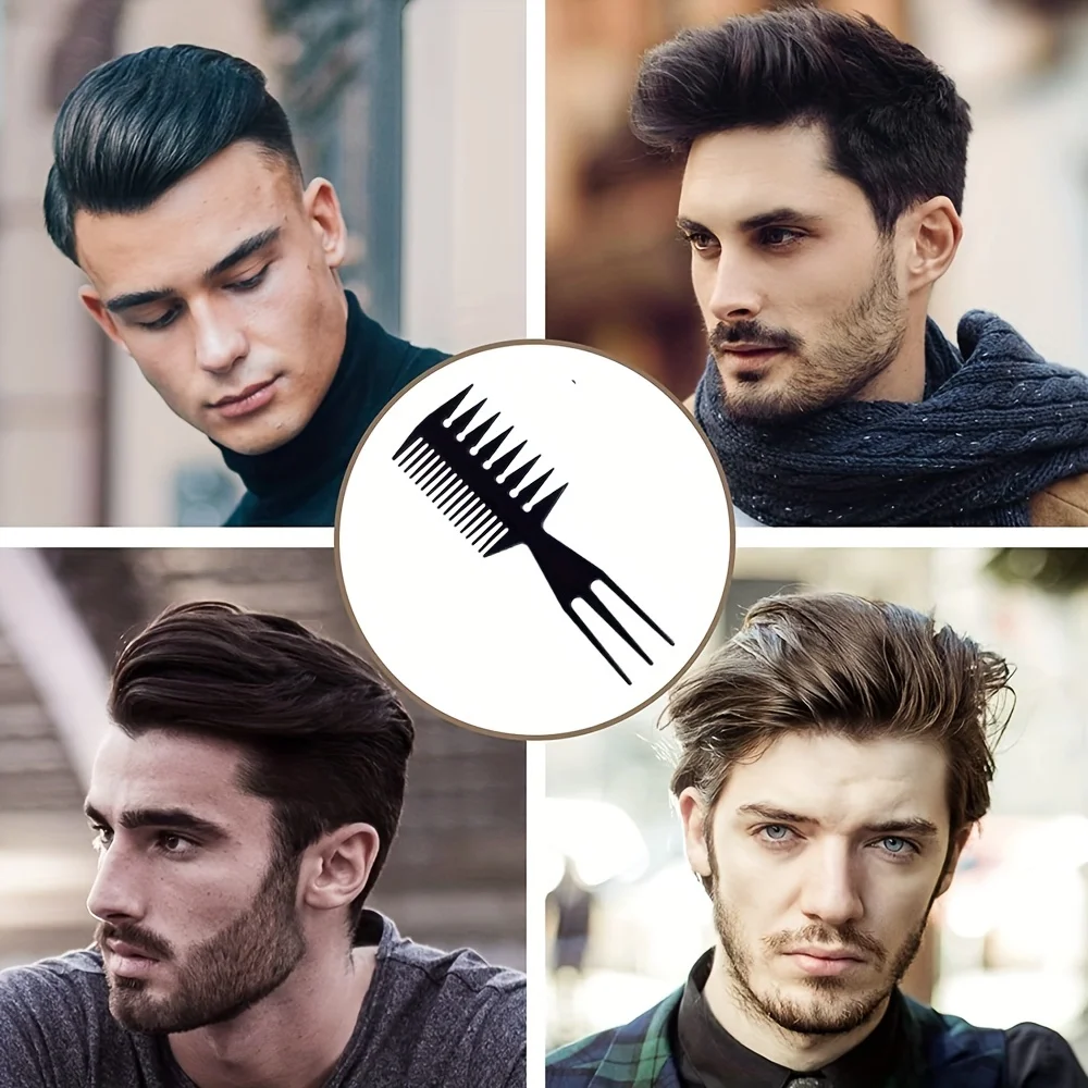 3 in 1 Slicked-back Combs Fish Tail Bone Shape Hair Extensions Detangling Styling Coloring