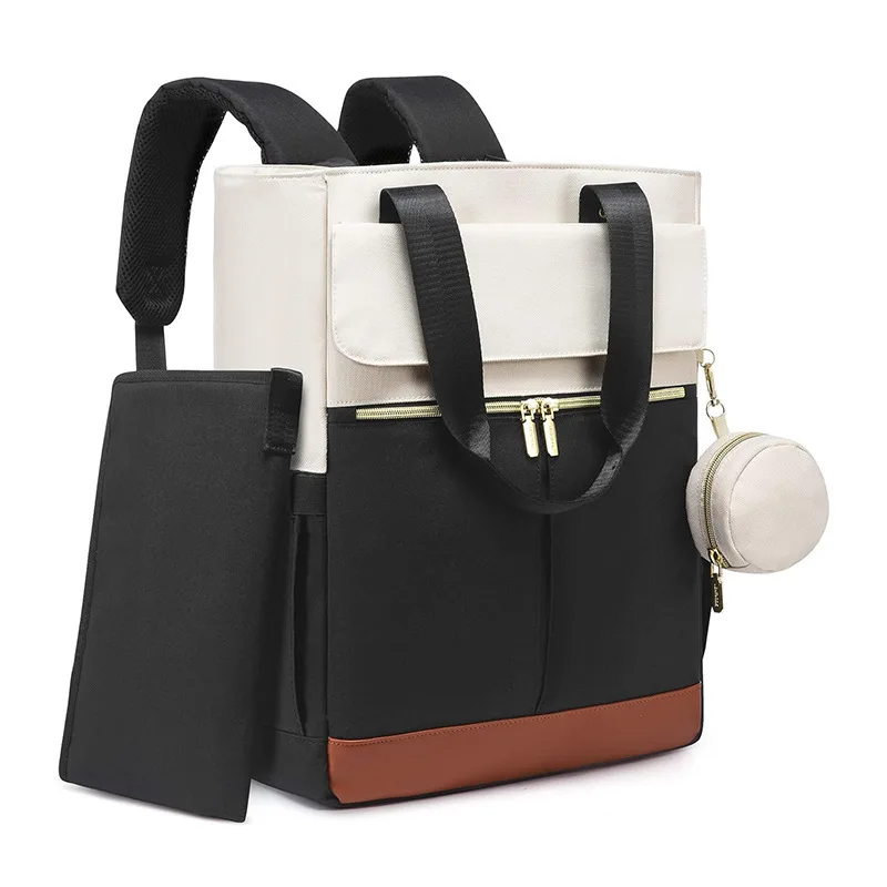 

Elegant Convertible Backpack Tote Bag with Accessories Waterproof Laptop Bag with Detachable Pouch & Case for for Work & Travel