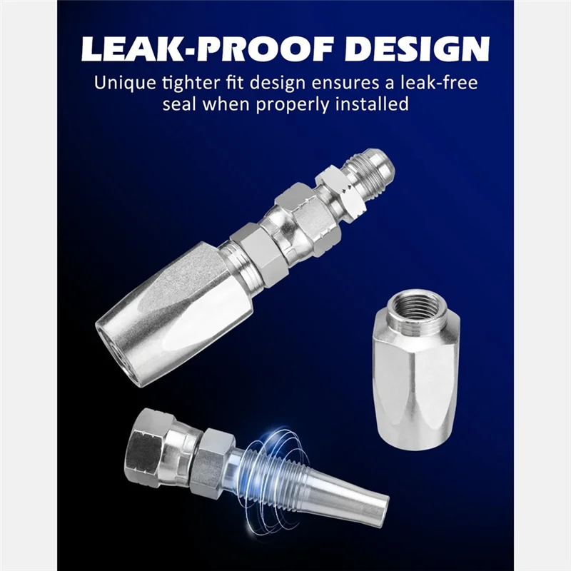 HHTL 2Pcs Hydraulic Hose Repair Kit, Reusable, 2-Wire Reusable Hydraulic Repair Fitting