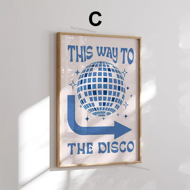 Blue Lucky You Cherry Disco Posters College Style Prints Wall Art Canvas Painting Aesthetic Poster Modern Living Room Home Decor