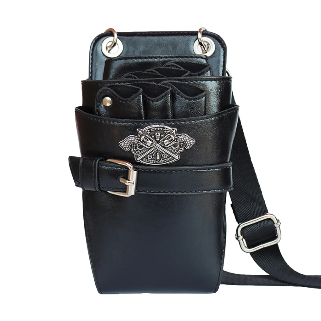 

Профессиональная поясная сумка для парикмахерских инструментов из искусственной кожи, чехол-держатель для ножниц, расчесок и зажимов, для стилистов и барберов