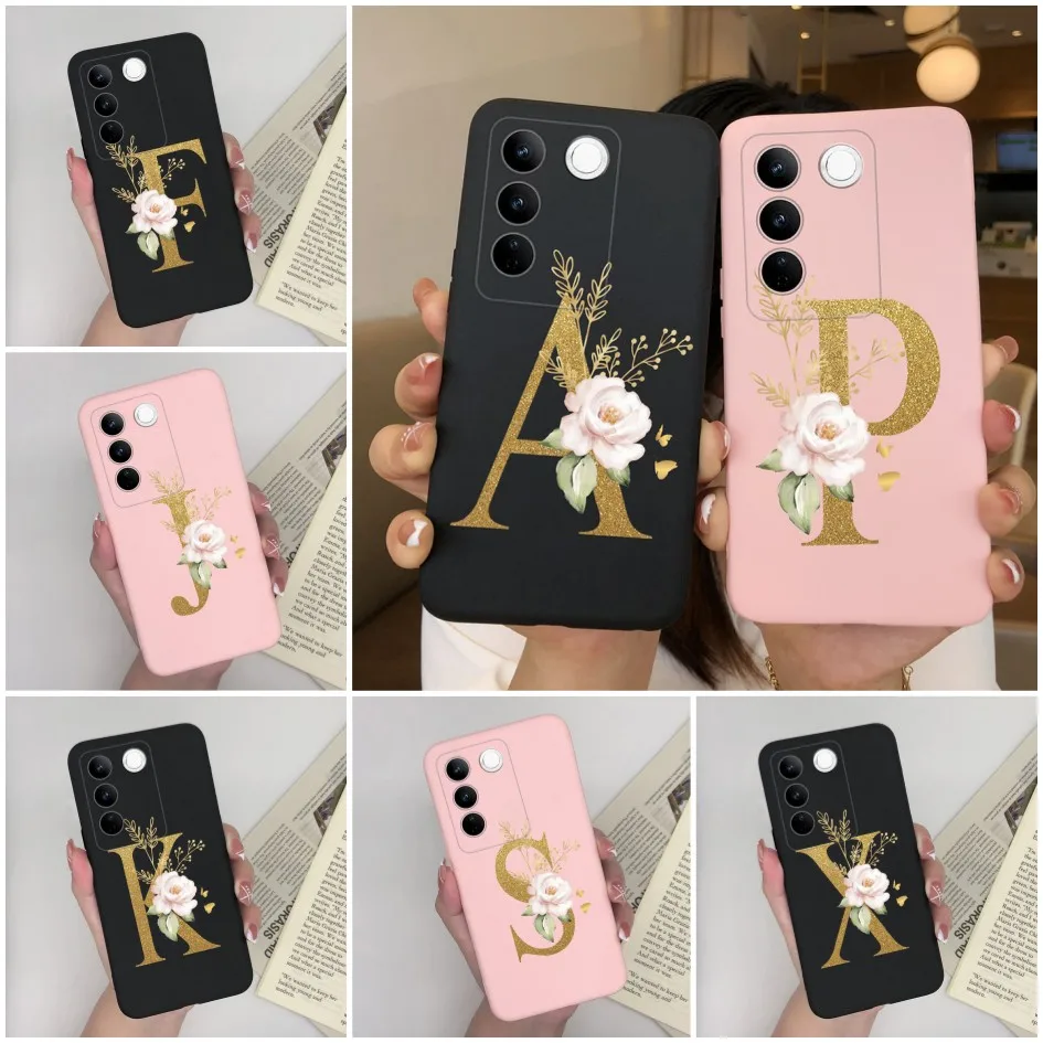 Phone Case For Vivo S16 Pro S 16 Pro V27 Pro V27Pro Luxury Fashion Flower Letters Silicone Cases For Vivo S 16Pro V 27 Pro Funda