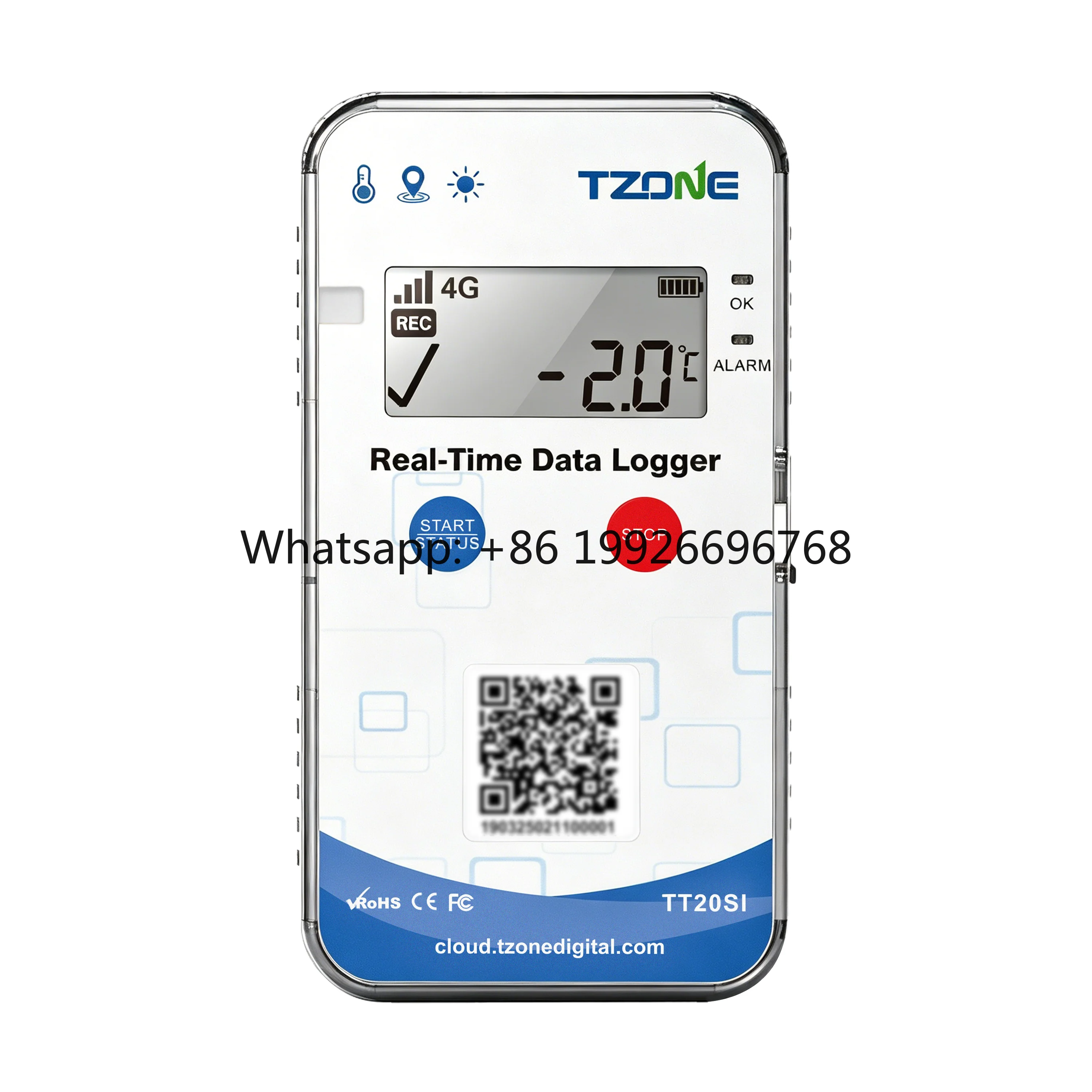 TZONE New Arrival TT20SI Iot Solution ultra Slim Version Temperature  Real Time 4G Data Logger with Cloud