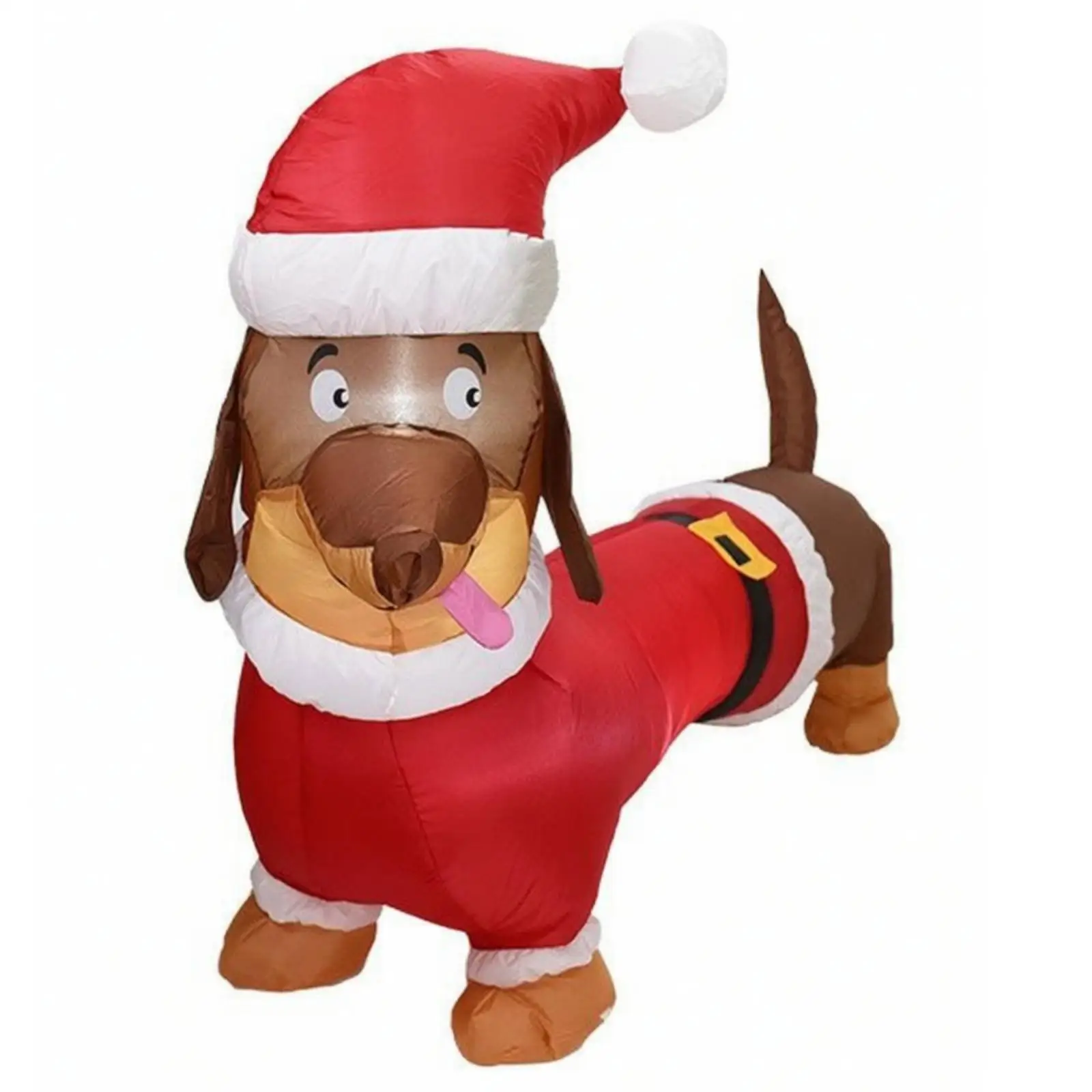 Inflatable Dachshund with Santa Hat | Vivid CartoonAesthetic, Easy Seasonal Setup, Christmas Inflatable Dachshund, for Yard