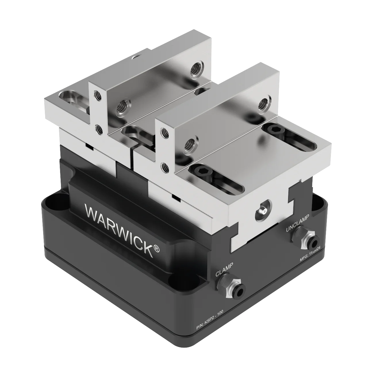 KSP-100+YZL-100 Pneumatic Concentric Vise Clamping Force Block Self Cetentering Vise for Cnc Automation with Robot Cobot