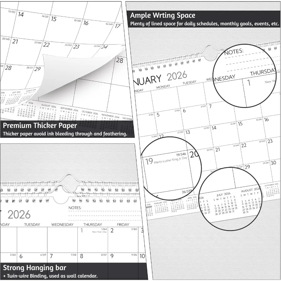 벽걸이 달력 20262027 2년 소형 달력 20262027 11 x 8.5 인치 2026년 1월 2027년 12월 2026년 달력 24개월 월간 달력 20