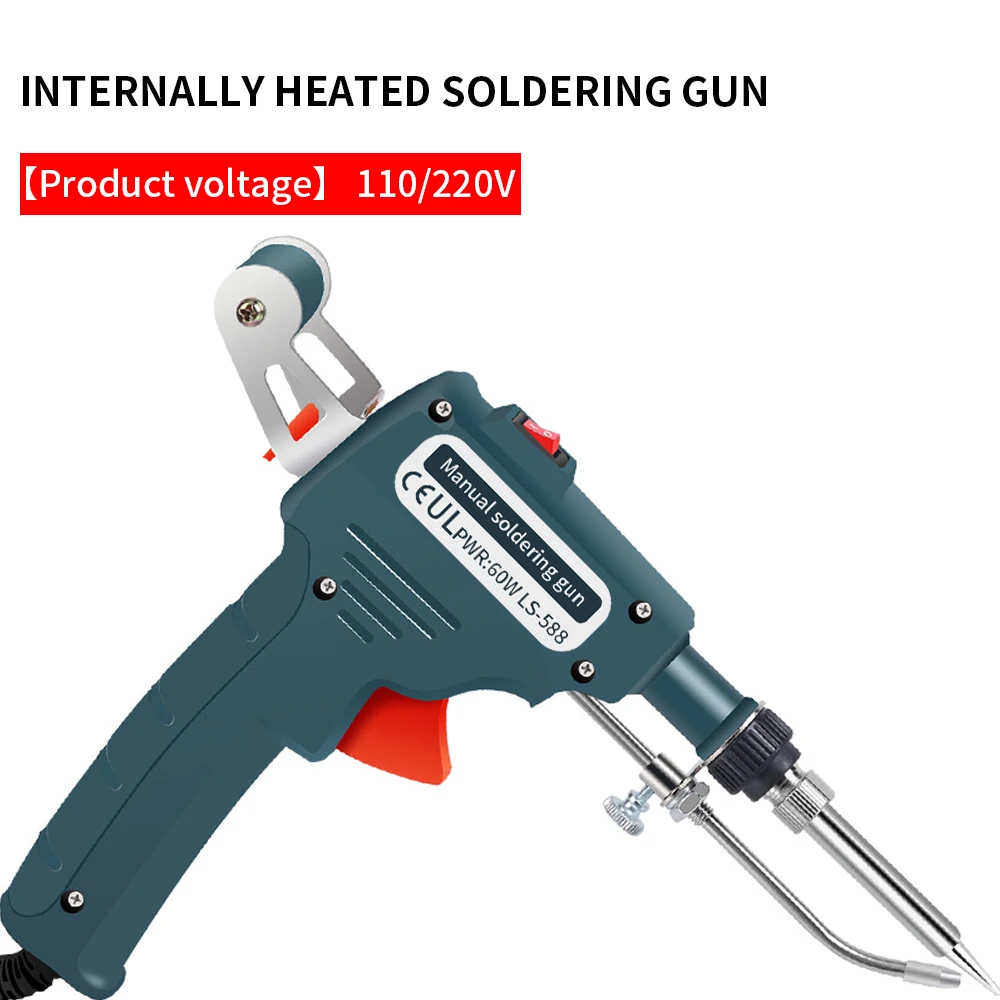 

US/EU Plug Electric Soldering Iron Handheld Internal Heating 110V 60W Automatically Send Tin Gun Welding Repair Tool Set