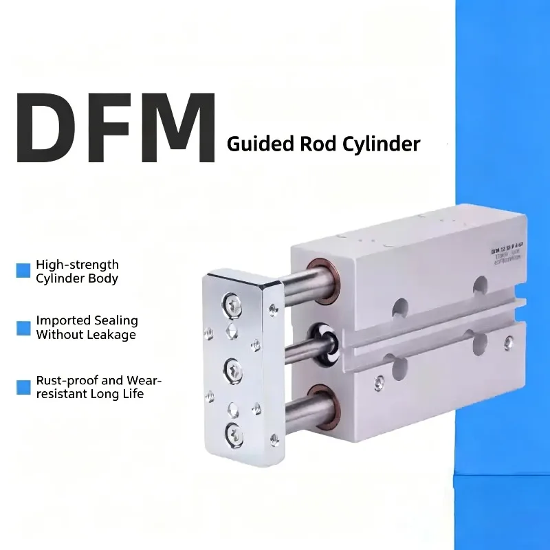 Compact guide cylinder DFM-16-80-P-A-KF air pneumatic cylinder DFM-12-30-P-A-KF with guide rod DFM- bore 12 16mm stroke 10-100mm