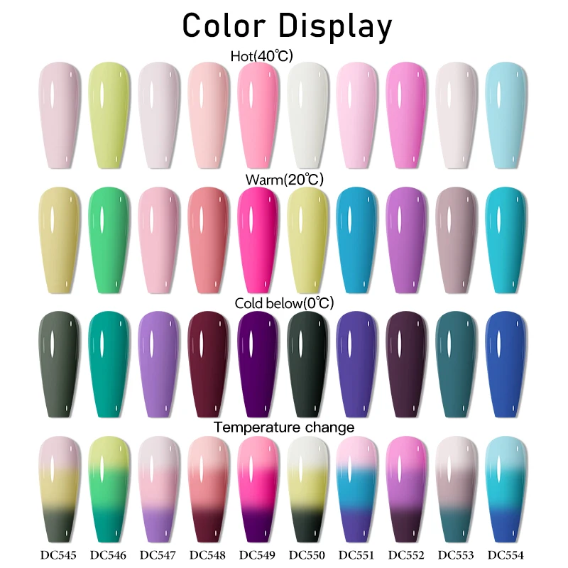 7ml Pink Blue Thermal Gel Nail Polish 3 Layers Temperature Color Changing Gel Semi Permanent Soak Off Nails Art UV Gel Varnish