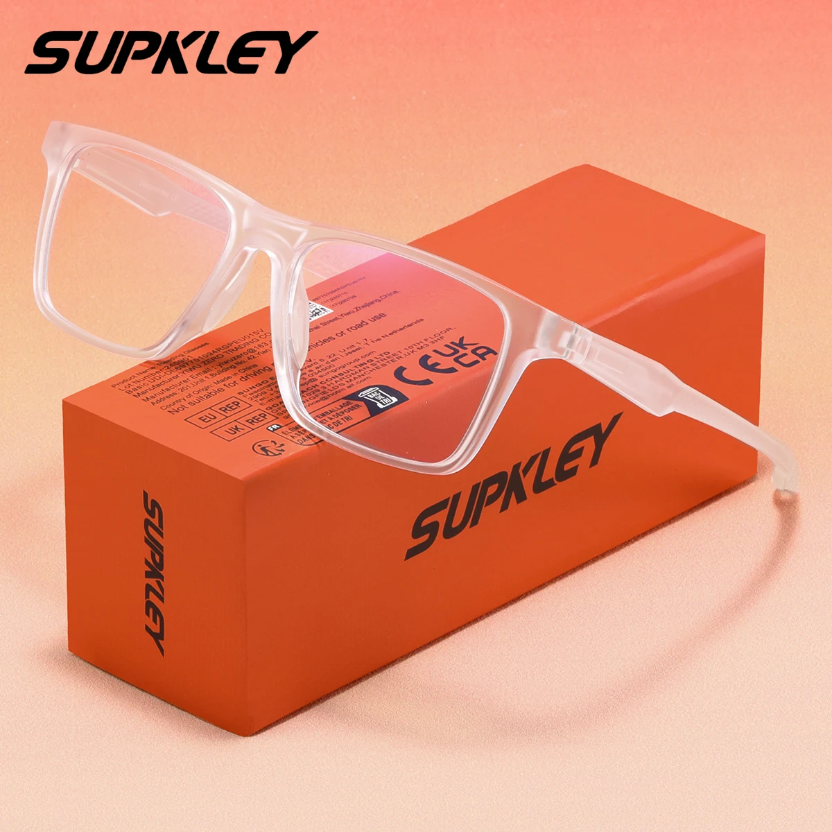 

SUPKLEY, 1 шт., простые элегантные очки унисекс с защитой от синего света, TR-90, материал, квадратная оправа, декоративные очки для повседневного ношения