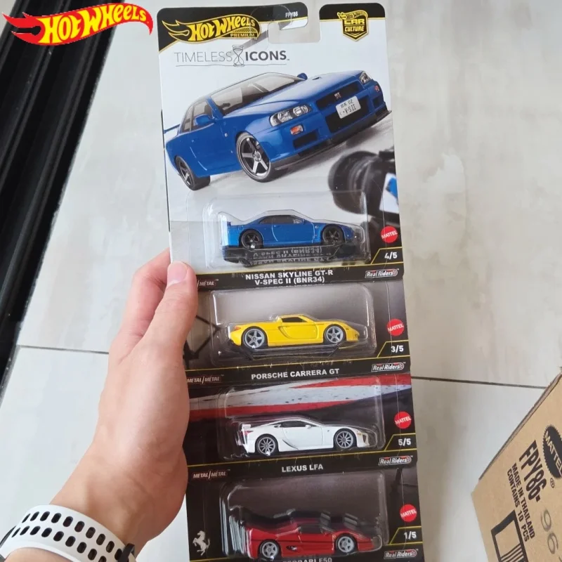 Originele Hot Wheels 1/64 Auto Cultuur Tijdloze Pictogrammen Ferrari F50 Porsche Carrera Gt Chassis Conversie Collectible Auto Model Speelgoed