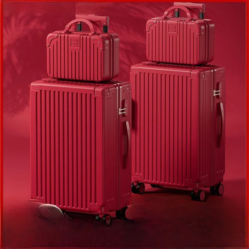 red-marriage-suitcase-female-lightweight-portable-20-inch-password-mat-mother-daughter-matching-travel-luggage-retro-style