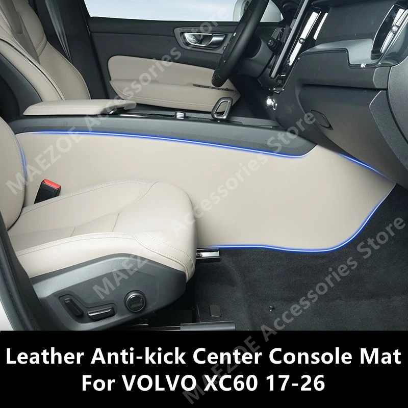 

For VOLVO XC60 17-26 Leather Anti-kick Center Console Mat,Interior Decoration Protection Modification Accessories Refit