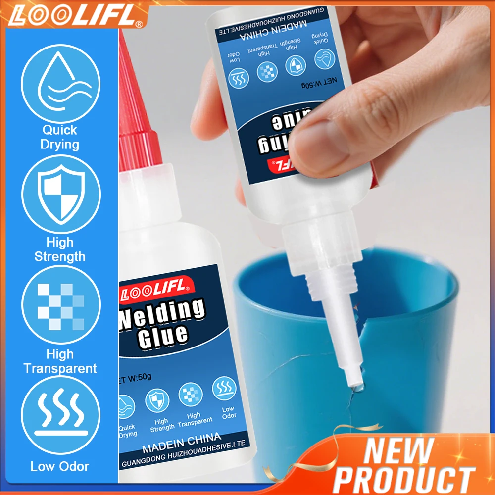 LOOLIFL 50g Hochfester ölbasierter Klebstoff zum Schweißen - Universeller ölbasierter Schweißkleber für Sofortklebstoffe für Harze, Keramik, Metalle, Glas, Kunststoffe, Holz, einschließlich Spender.