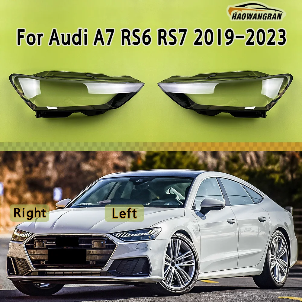 

Car Front Headlight Cover For Audi A7 RS6 RS7 2019 2020 2021 2022 2023 Transparent Lampshade Plexiglass Replace Original Lens