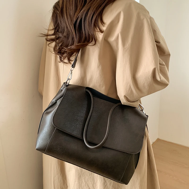 

High Quality Women PU Leather Handbags Shoulder Bags Casual Female Big Messenger Bags for Women Fashion Ladies Tote Shopping Bag