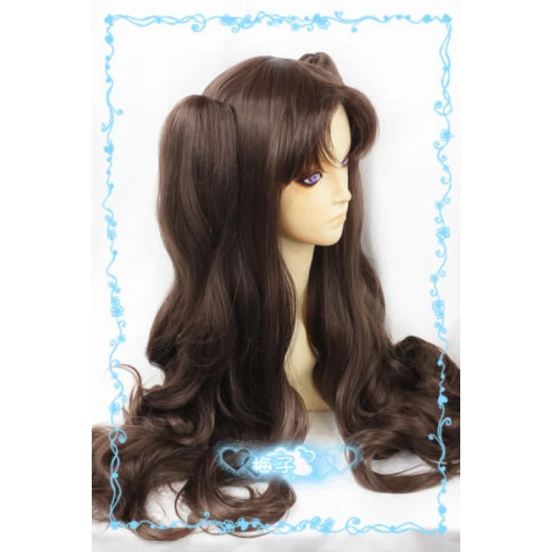 

Fate/Stay Night Tohsaka Rin 80cm Dark Brown Cosplay Wig 2Clips wavy Ponytaila