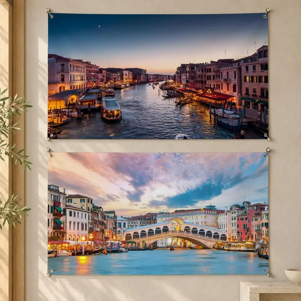 Venice Canals Flags Decorative Wall Hanging Banner Bedroom Dorm Music Room Garden Party