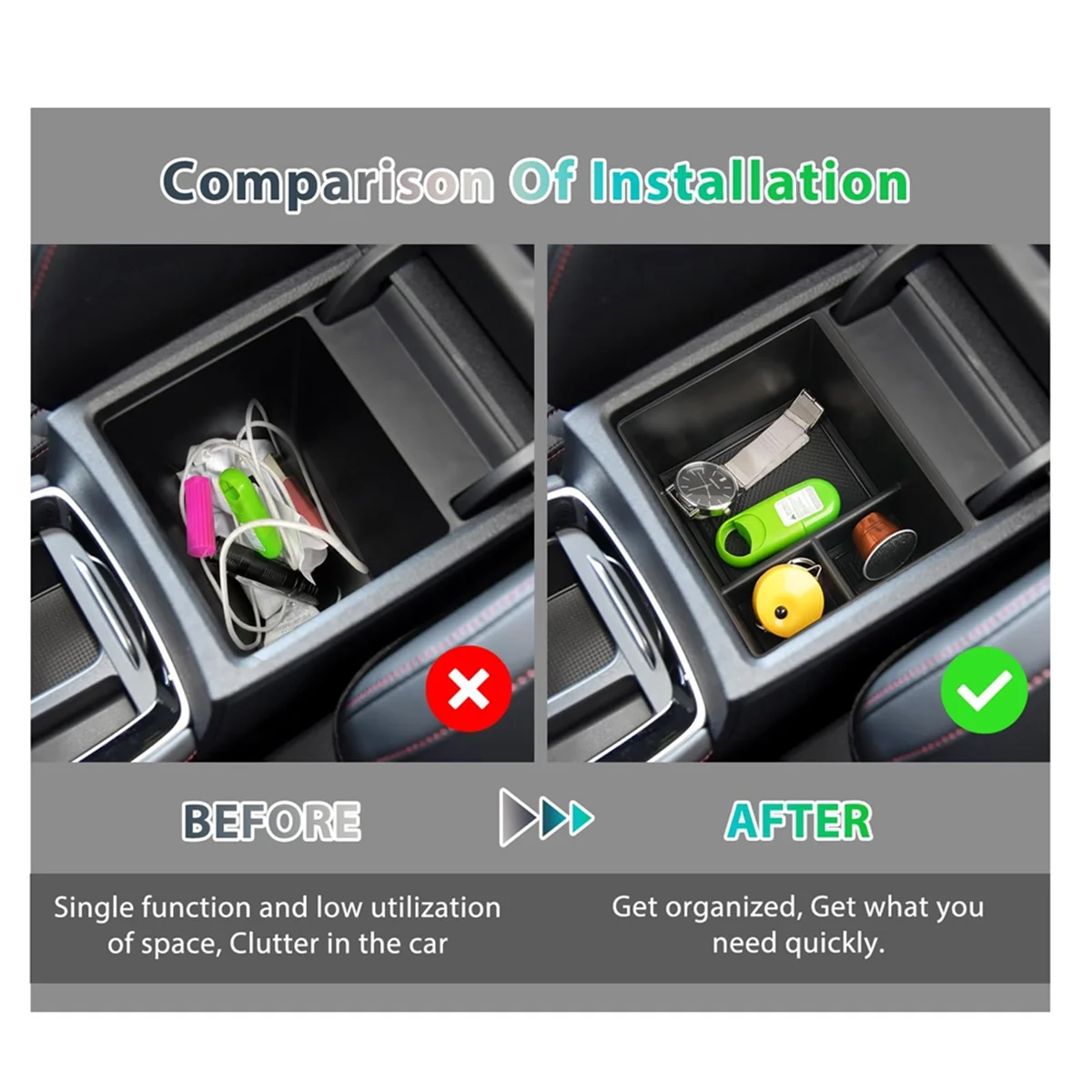 For MG HS/MG EHS EV 2018-2024 Centre Console Organiser Armrest Storage Box Tray Glove Box Interior Accessories
