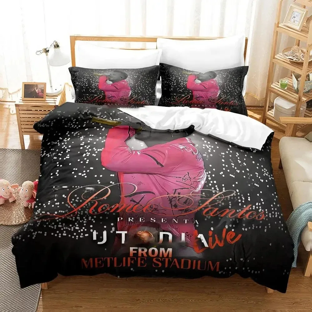 Singer Romeo Santos  Bedding Set Boys Girls Twin Queen Size Duvet Cover Pillowcase Bed Kids Adult Fashion Home Textileextile