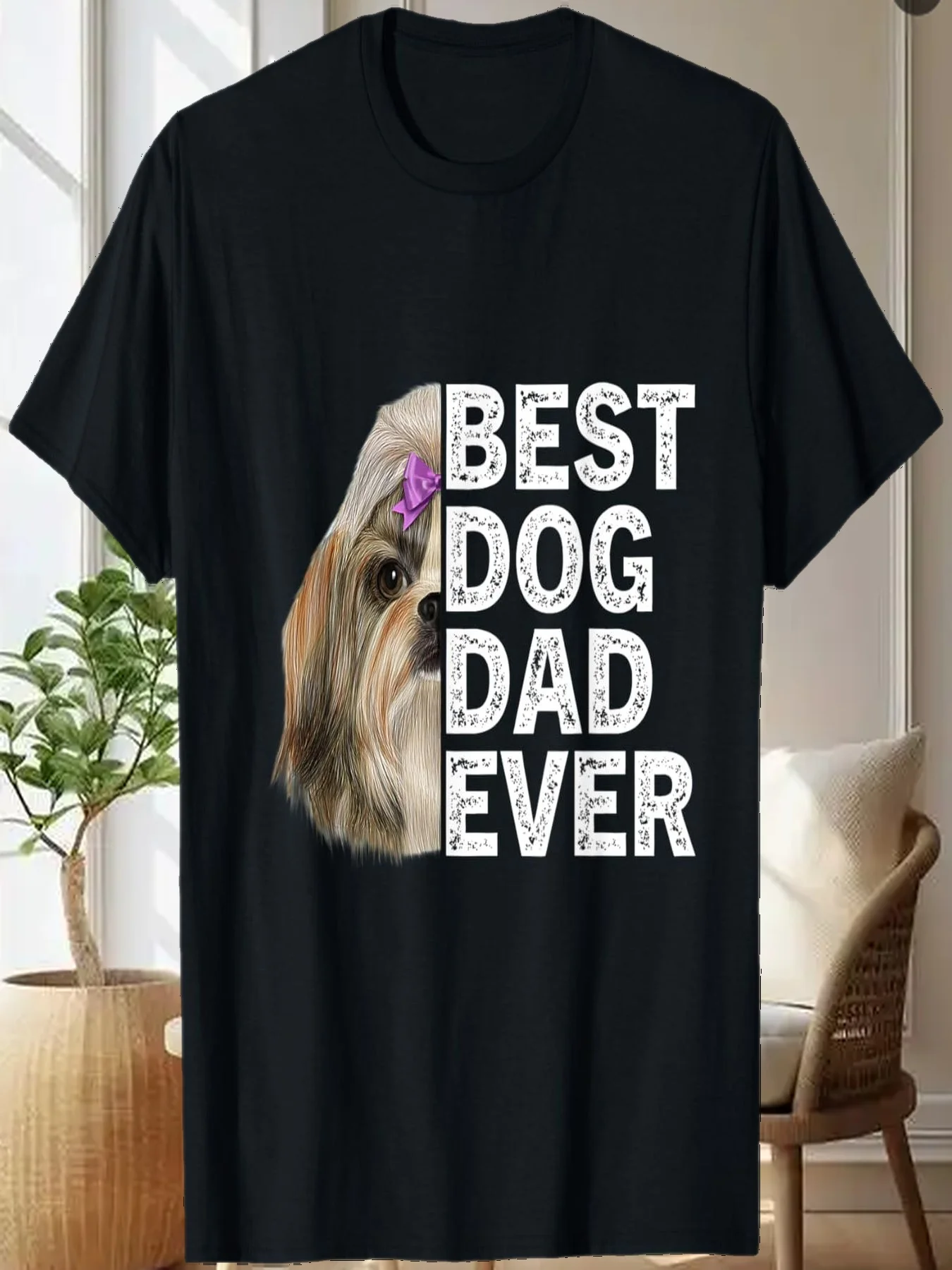 

Best Dog Dad Ever Shih Tzu Dog Lover Fathers Day For Dad T-Shirt