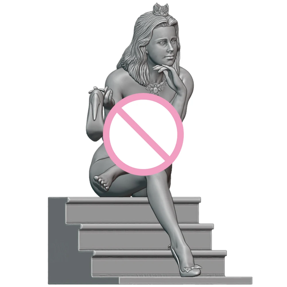 

1/24 NSFW Belle Ash Girl Grey Resin Figurine Toy Unpainted GK Doll Unassembled 3D Print Assembly Miniature Reduction Statue Toy