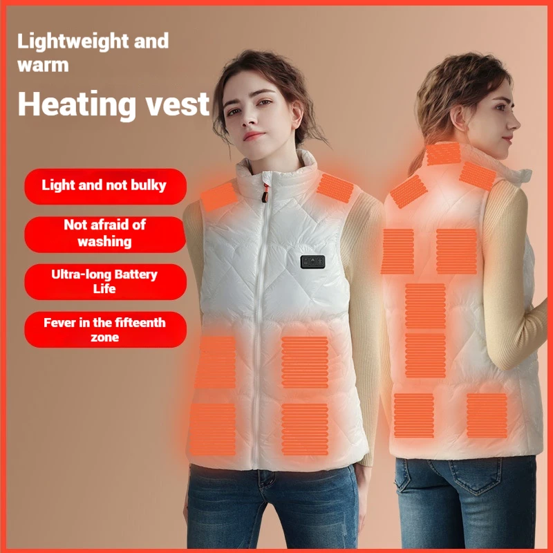 Mens Womens Graphene Heating Vest Intelligent Heating Suit Couple Outdoor Thermal Wear Electric Warm
